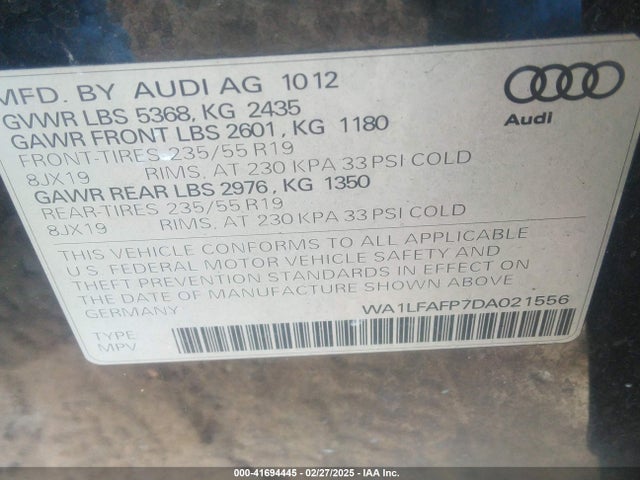 2013 AUDI Q5 WA1LFAFP7DA021556 Photo 8