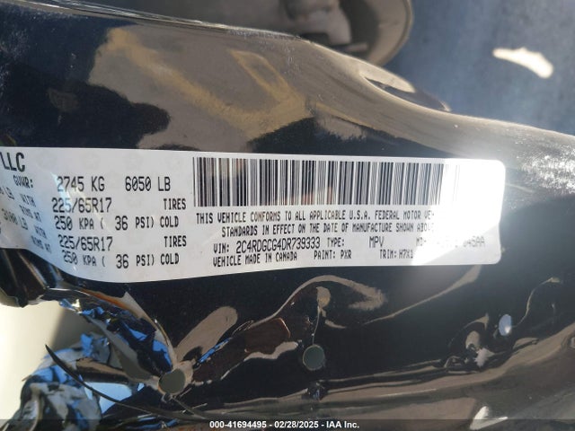 2013 Dodge Grand Caravan Sxt მანქანა იყიდება აუქციონზე, vin: 2C4RDGCG4DR739333, აუქციონის ნომერი: 41694495