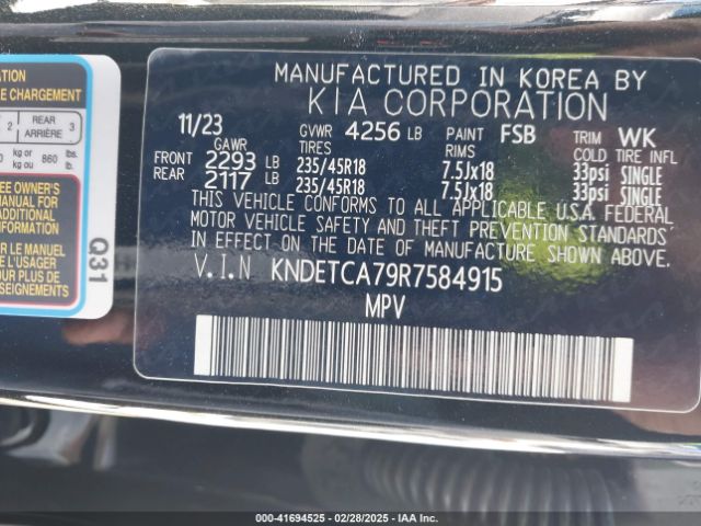 KNDETCA79R7584915 KIA Seltos Sx Turbo
