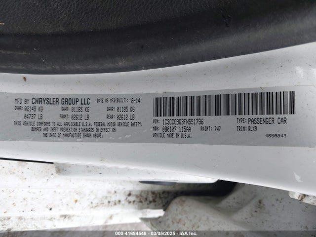Chrysler 200 S 2015 1C3CCCBG3FN551796 Image 9