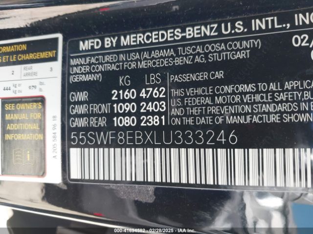55SWF8EBXLU333246 Mercedes-Benz C 300 4matic