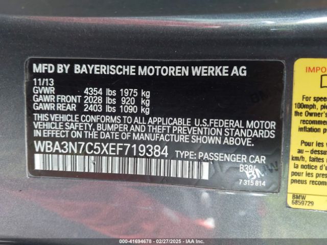 WBA3N7C5XEF719384 BMW 428i