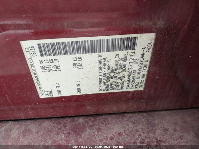 1N4AA6AP8HC371231 Nissan Maxima 3.5 Sl