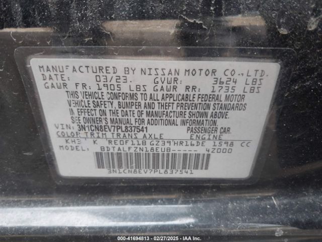 3N1CN8EV7PL837541 Nissan Versa 1.6 Sv Xtronic Cvt
