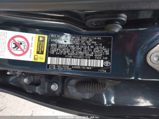 4T4BF1FK4GR571226 Toyota CAMRY LE