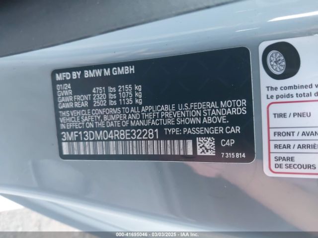 2024 BMW M2 3MF13DM04R8E32281 Photo 8
