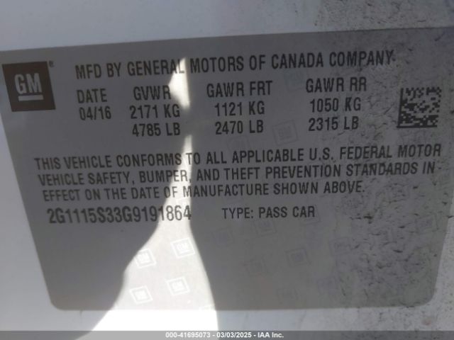 2G1115S33G9191864 Chevrolet Impala 2lt
