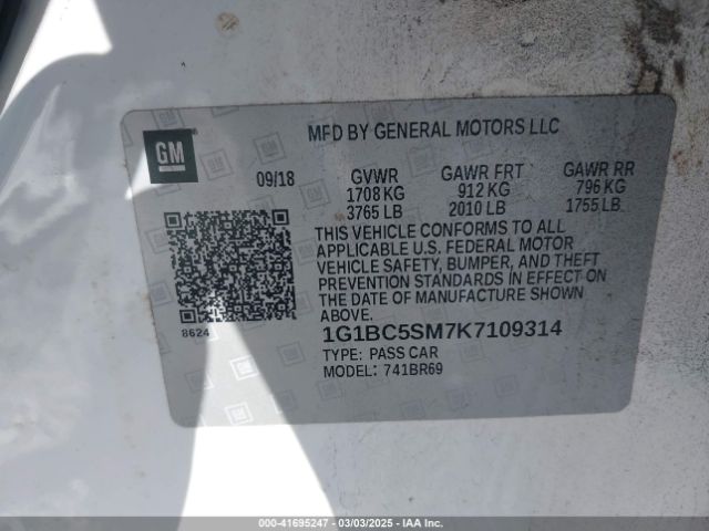 1G1BC5SM7K7109314 Chevrolet CRUZE LS