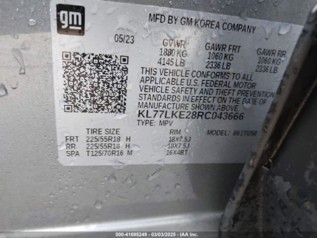 KL77LKE28RC043666 Chevrolet Trax Fwd Activ