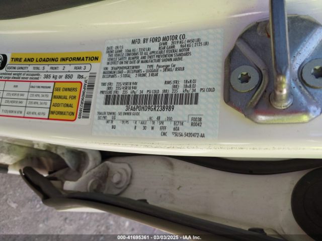 3FA6P0HD9GR238989 Ford FUSION SE