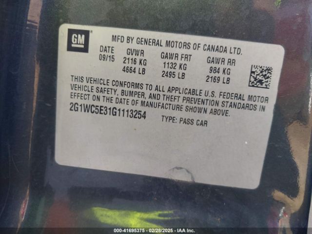 2G1WC5E31G1113254 Chevrolet Impala Limited Ltz