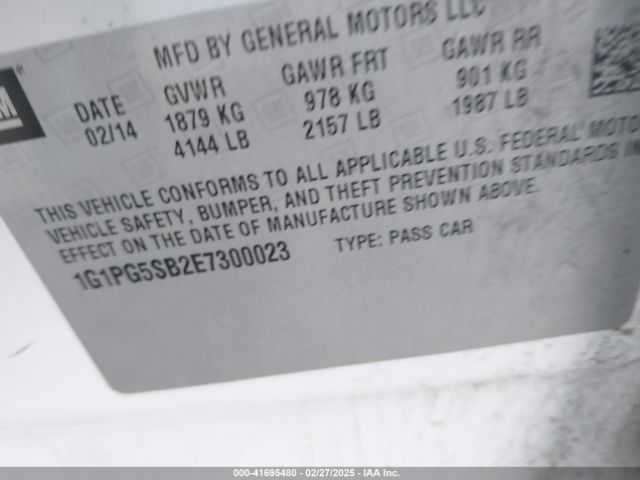 1G1PG5SB2E7300023 Chevrolet CRUZE LTZ