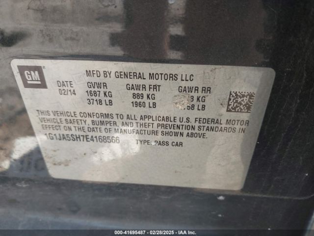 1G1JA5SH7E4168566 Chevrolet Sonic Ls Auto
