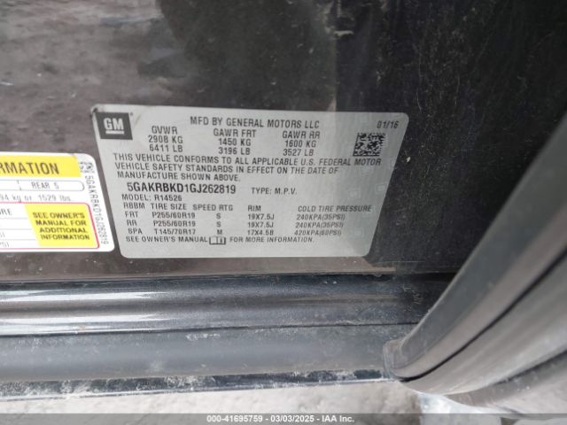5GAKRBKD1GJ262819 Buick Enclave Leather