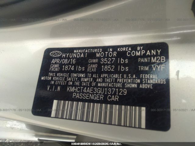 KMHCT4AE3GU137129 Hyundai ACCENT SE