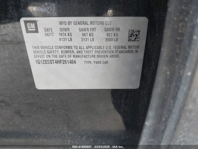 1G1ZE5ST4HF261484 Chevrolet MALIBU 1LT