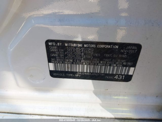 JA4J24A54JZ027791 Mitsubishi Outlander Phev Sel