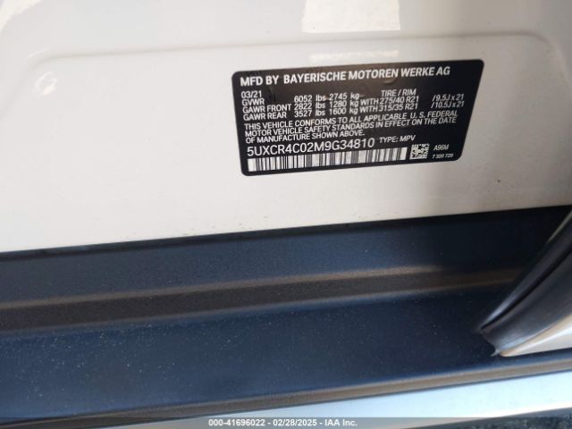 5UXCR4C02M9G34810 BMW X5 Sdrive40i