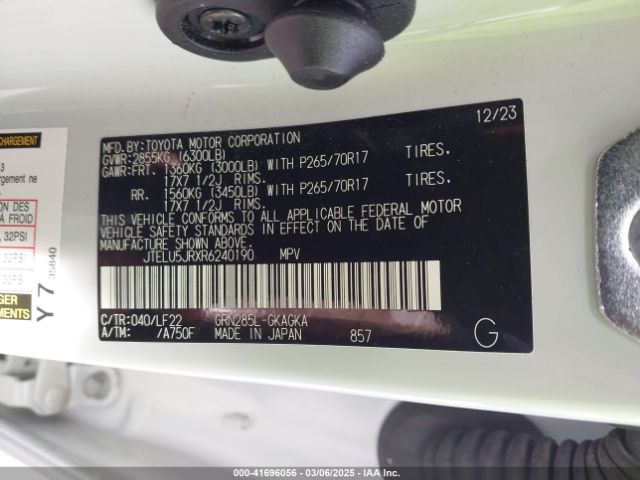 JTELU5JRXR6240190 Toyota 4runner Trd Pro
