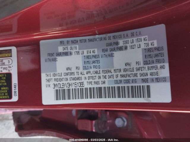 3MYDLBYV3HY151065 Toyota YARIS IA