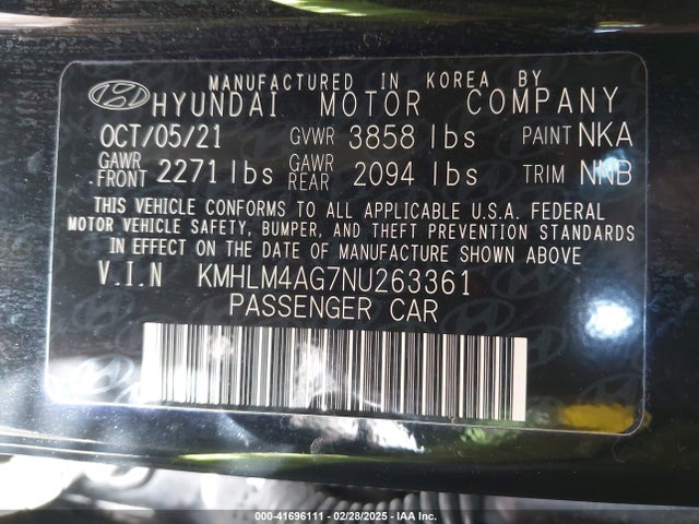Hyundai ELANTRA SEL 2022 KMHLM4AG7NU263361 Image 9