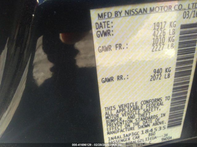 1N4AL3AP3GC184535 Nissan Altima 2.5 S
