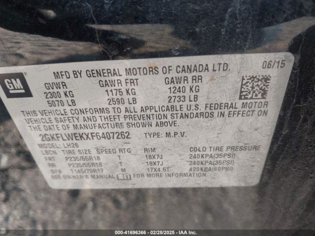 2GKFLWEKXF6407262 GMC Terrain Sle-2
