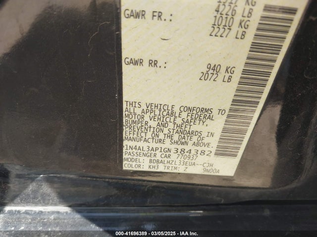 Nissan Altima 2.5 Sr 2016 1N4AL3AP1GN384382 Image 9