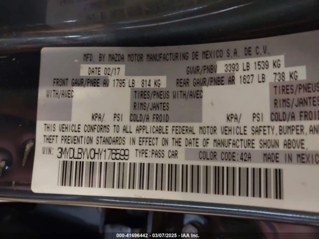 3MYDLBYV0HY176599 Toyota YARIS IA