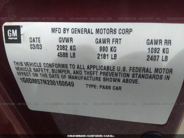 2003 CADILLAC CTS 1G6DM57N230160649 Photo 8