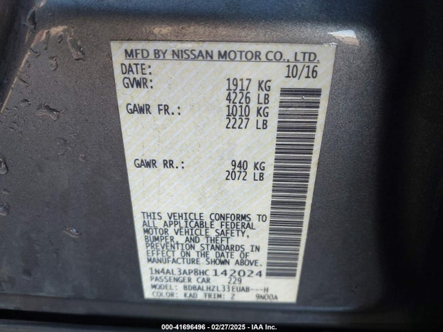 1N4AL3AP8HC142024 Nissan Altima 2.5 Sr