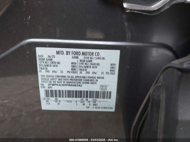 2FMPK4J95PBA60342 Ford EDGE SEL