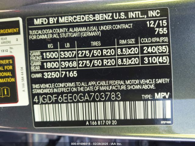 2016 MERCEDES-BENZ GL 450 4JGDF6EE0GA703783 Photo 8