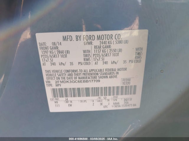 Ford EDGE SE 2014 2FMDK3GC6EBB17709 Image 9