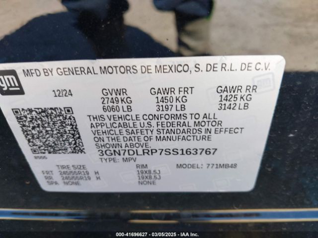 3GN7DLRP7SS163767 Chevrolet Equinox Ev Lt