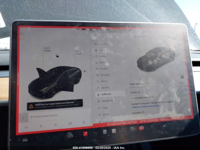 5YJ3E1EA7MF097081 Tesla Model 3 Standard Range Plus Rear-wheel Drive