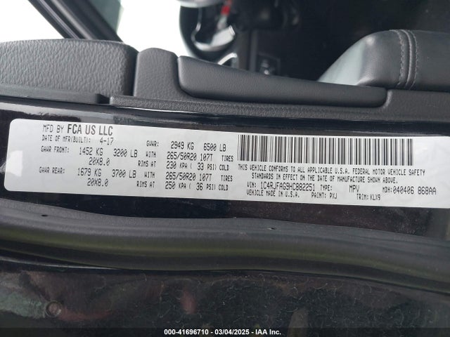 1C4RJFAG9HC882251 Jeep Grand Cherokee Altitude 4x4