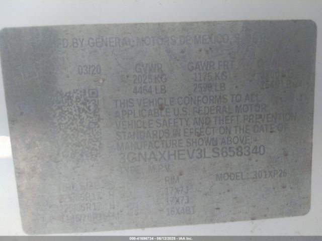 2020 CHEVROLET EQUINOX 3GNAXHEV3LS658340 Photo 8
