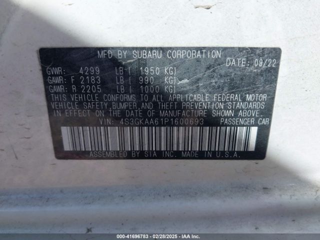 4S3GKAA61P1600693 Subaru Impreza Base