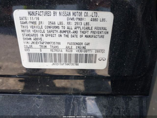 JN1EV7AP7HM735786 Infiniti Q50 3.0t Sport