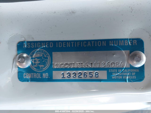1HGCV1F16JA136084 Honda ACCORD LX