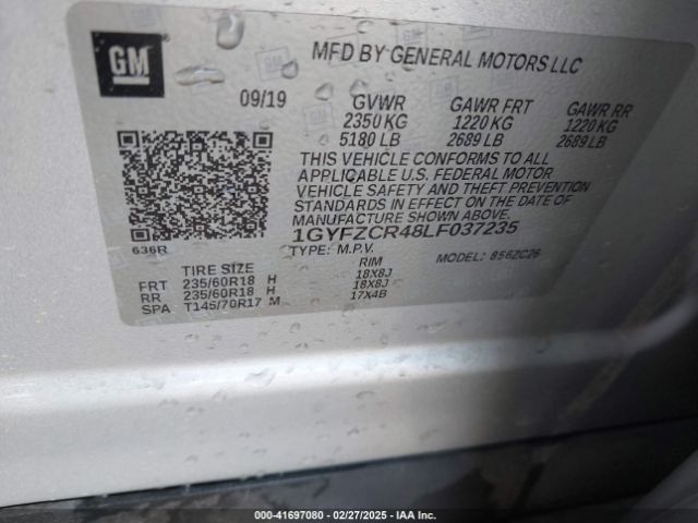 1GYFZCR48LF037235 Cadillac Xt4 Fwd Premium Luxury