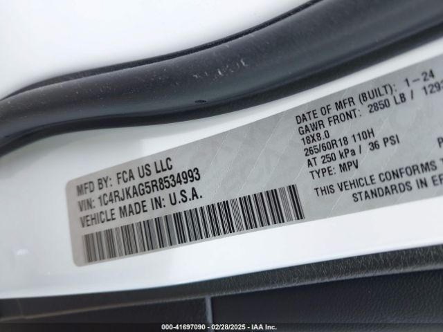 1C4RJKAG5R8534993 Jeep Grand Cherokee L Altitude X 4x4