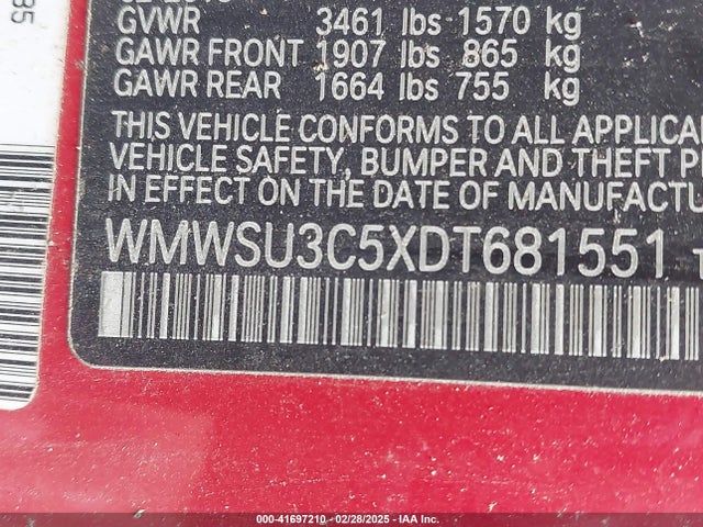 2013 MINI HARDTOP WMWSU3C5XDT681551 Photo 8