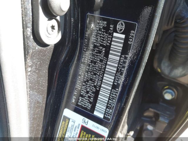 4T1BD1FK7FU167027 Toyota Camry Hybrid Le