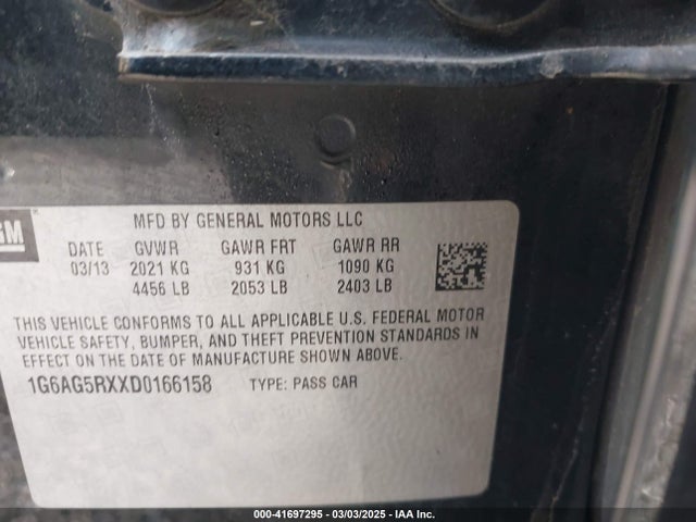 2013 CADILLAC ATS 1G6AG5RXXD0166158 Photo 8