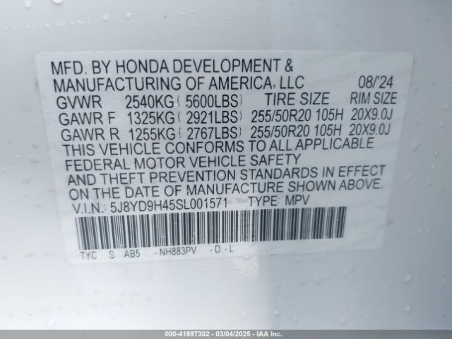 2025 ACURA MDX 5J8YD9H45SL001571 Photo 8