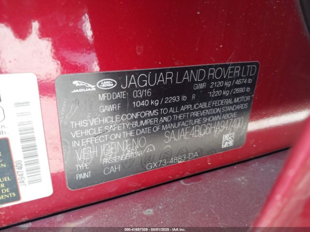 SAJAE4BG6HA947400 Jaguar Xe 25t Prestige