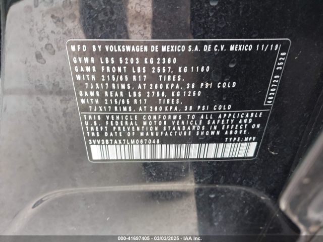 3VV3B7AX7LM067046 Volkswagen Tiguan