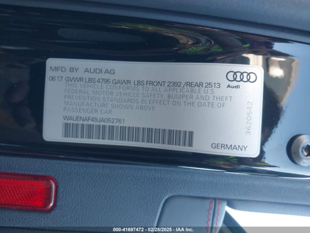 WAUENAF49JA052761 Audi A4 2.0t Premium/2.0t Tech Premium